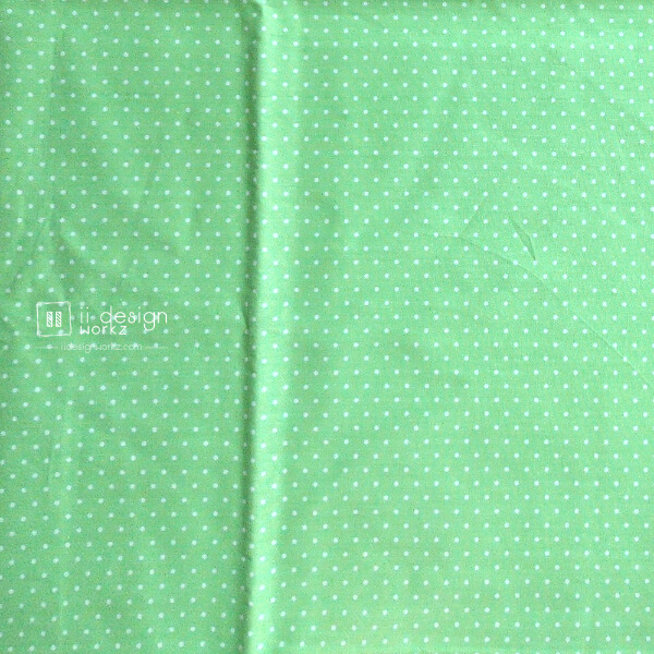 Cotton Fabric Singapore: Basic - Polka Dots - Green - Cotton Fabric「 ii Design Workz 」