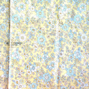 Cotton Fabric Singapore: Standard - Light Yellow Floral Cotton Fabric「 ii Design Workz 」