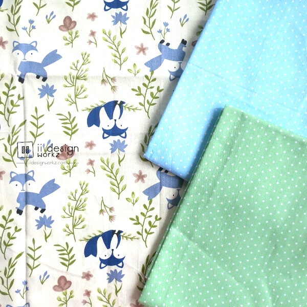 Cotton Fabric Singapore: Standard - Blue Fox Cotton Fabric「 ii Design Workz 」