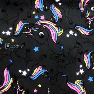 Cotton Fabric Singapore: Standard - Black Unicorn Cotton Fabric「 ii Design Workz 」