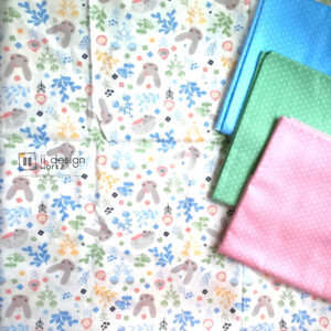 Cotton Fabric Singapore: Standard - Long Ears Rabbit & Porcupine Cotton Fabric「 ii Design Workz 」