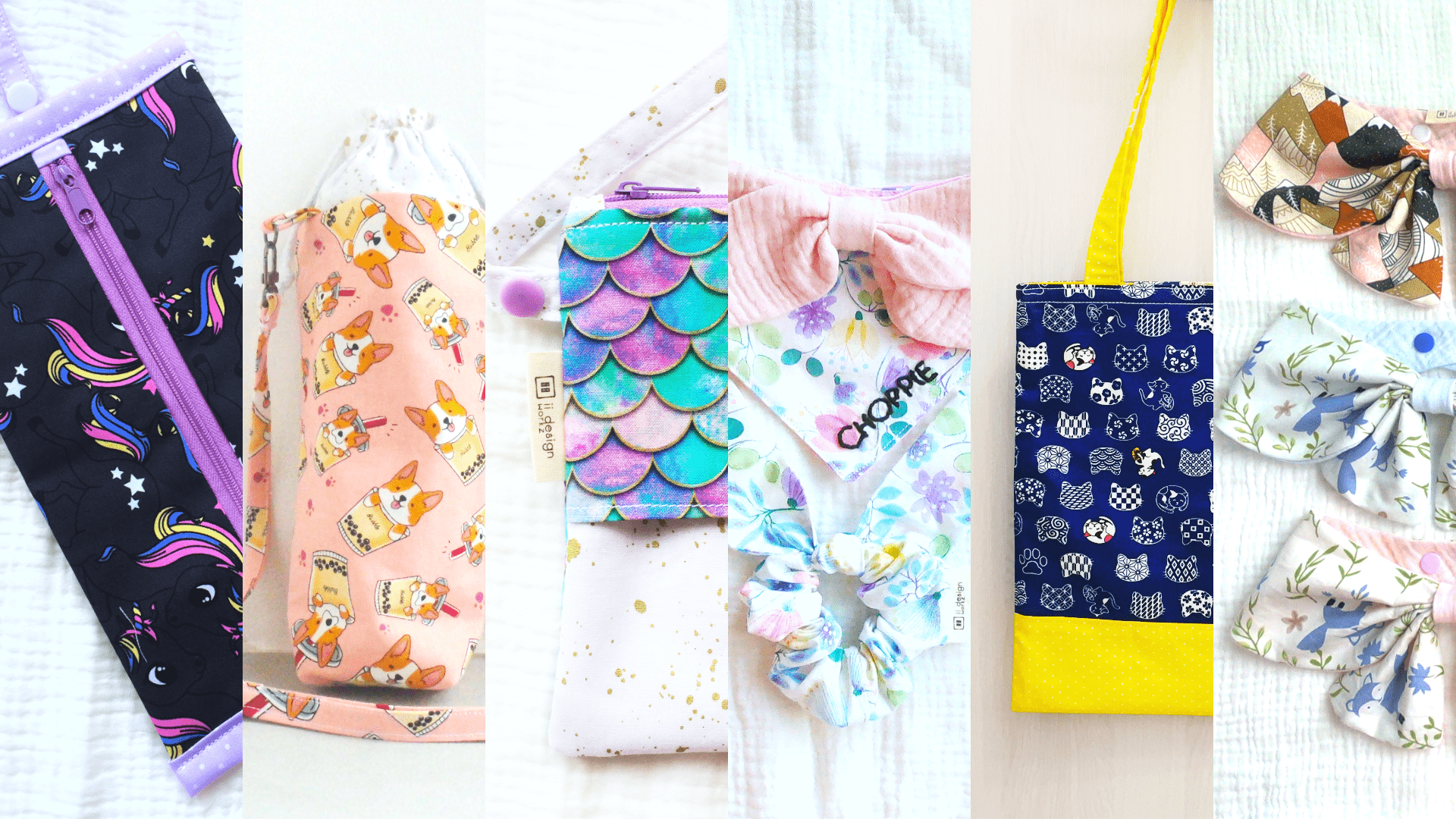 Singapore Handmade Fabric Accessories | Dog Bandana | Dog Neckerchief | Dog Hat | Water Bottle Holder | Tote Bag | Tissue Holder | Scrunchies | Headband | Face Mask「 ii Design Workz 」