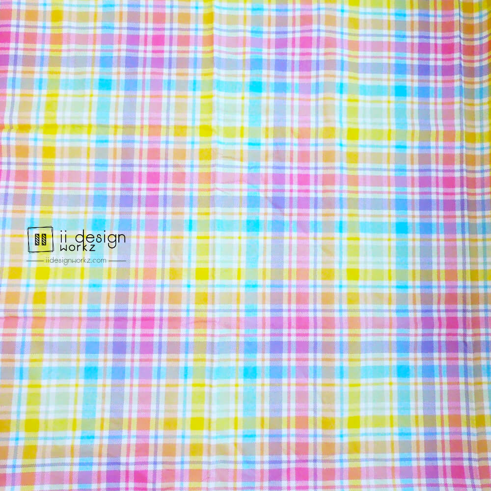 Fabric Singapore: Happy Plaids Chemical Fiber Fabric 「 ii Design Workz 」
