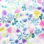 Cotton Fabric Singapore: Colorful Watercolor Purple Floral Cotton Fabric「 ii Design Workz 」
