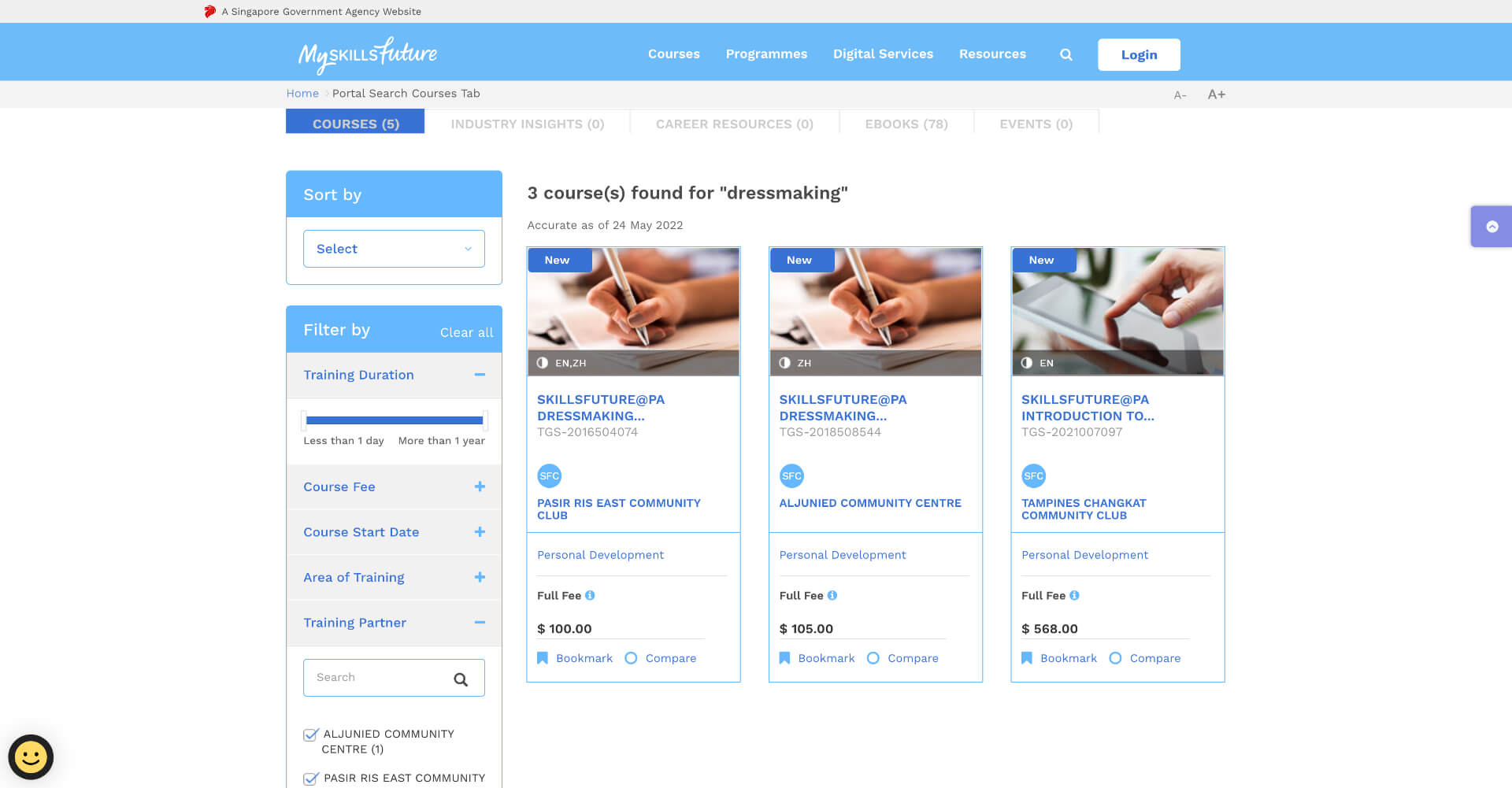 SkillsFuture Claimable Fashion Apparels Courses For Beginners To Learn